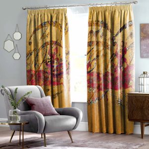 پرده مخمل طرح دار - کد : AW 15594