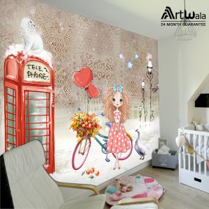 پوستر دیواری دختر صورتی - کد : AW 16464