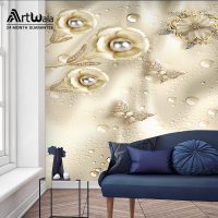 پوستر دیواری گل طلایی – کد : AW 16969
