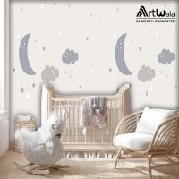 AW 17047 in 200x200 - پوستر دیواری ماه و ستاره - کد : AW 17047