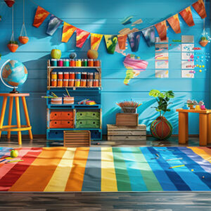 بکدراپ پارچه ای طرح مدرسه