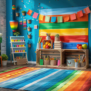 بکدراپ پارچه ای طرح مدرسه