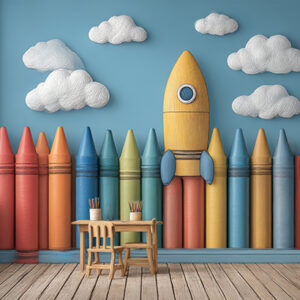 بکدراپ پارچه ای طرح مدرسه