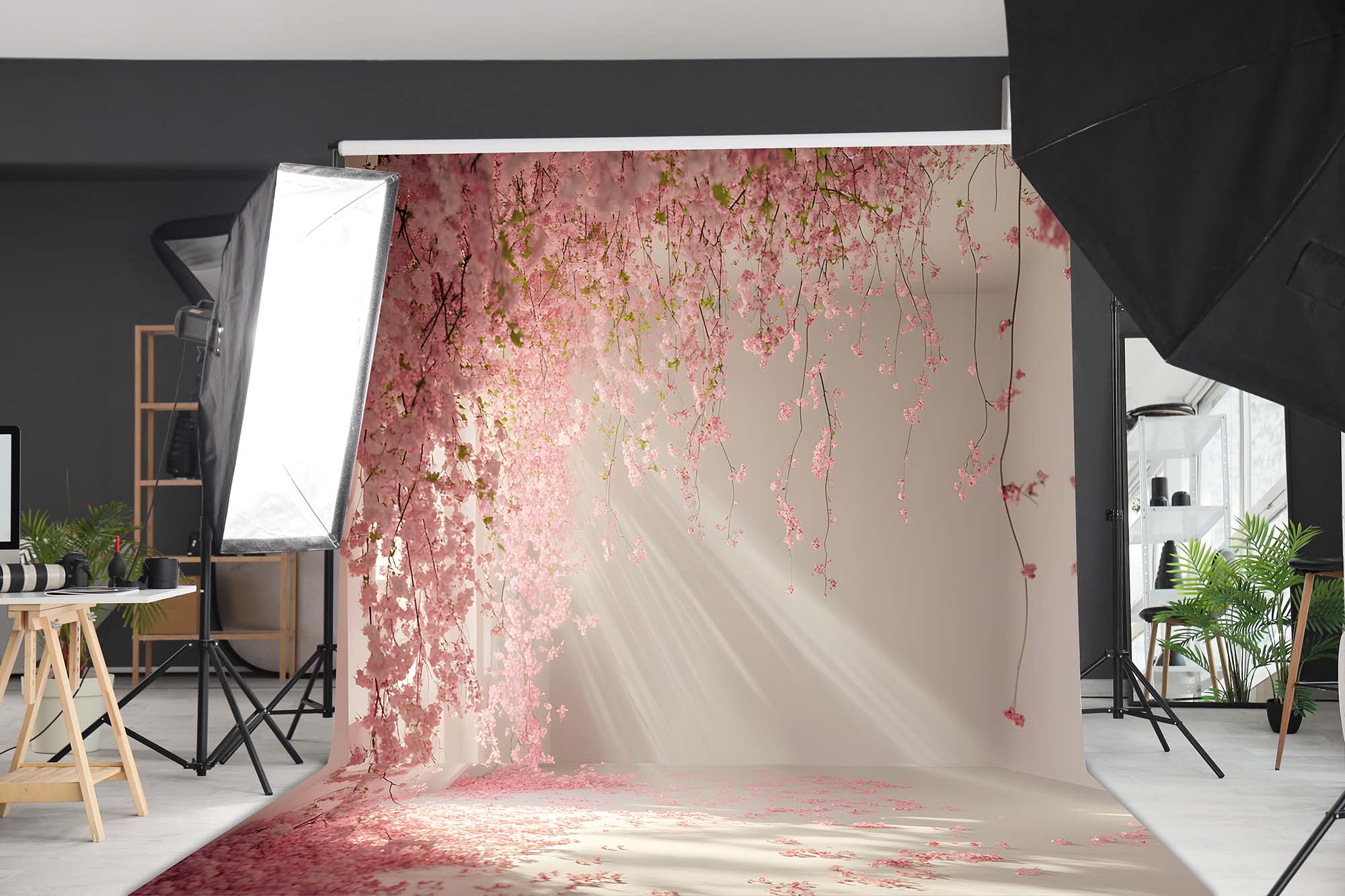 بکدراپ پارچه ای طرح گل