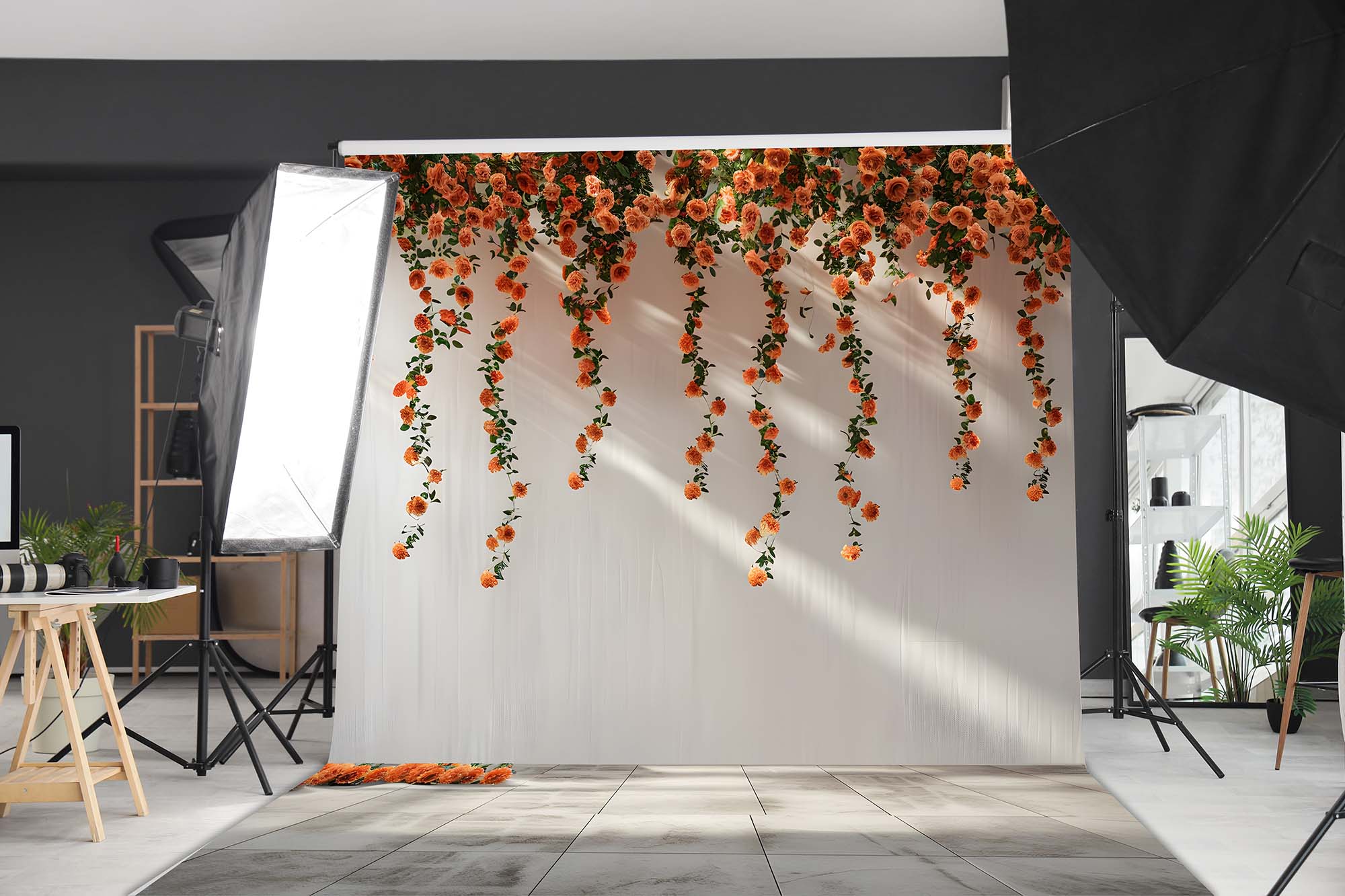 بکدراپ پارچه ای طرح گل