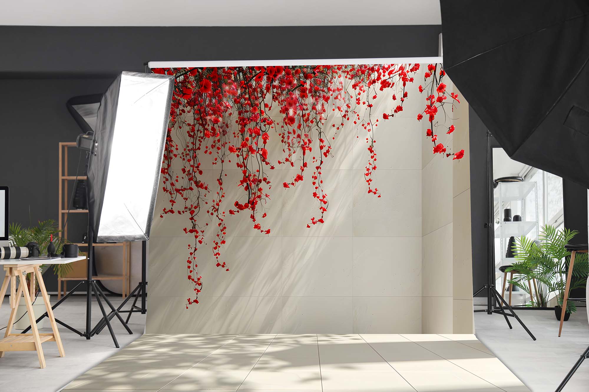 بکدراپ پارچه ای طرح گل