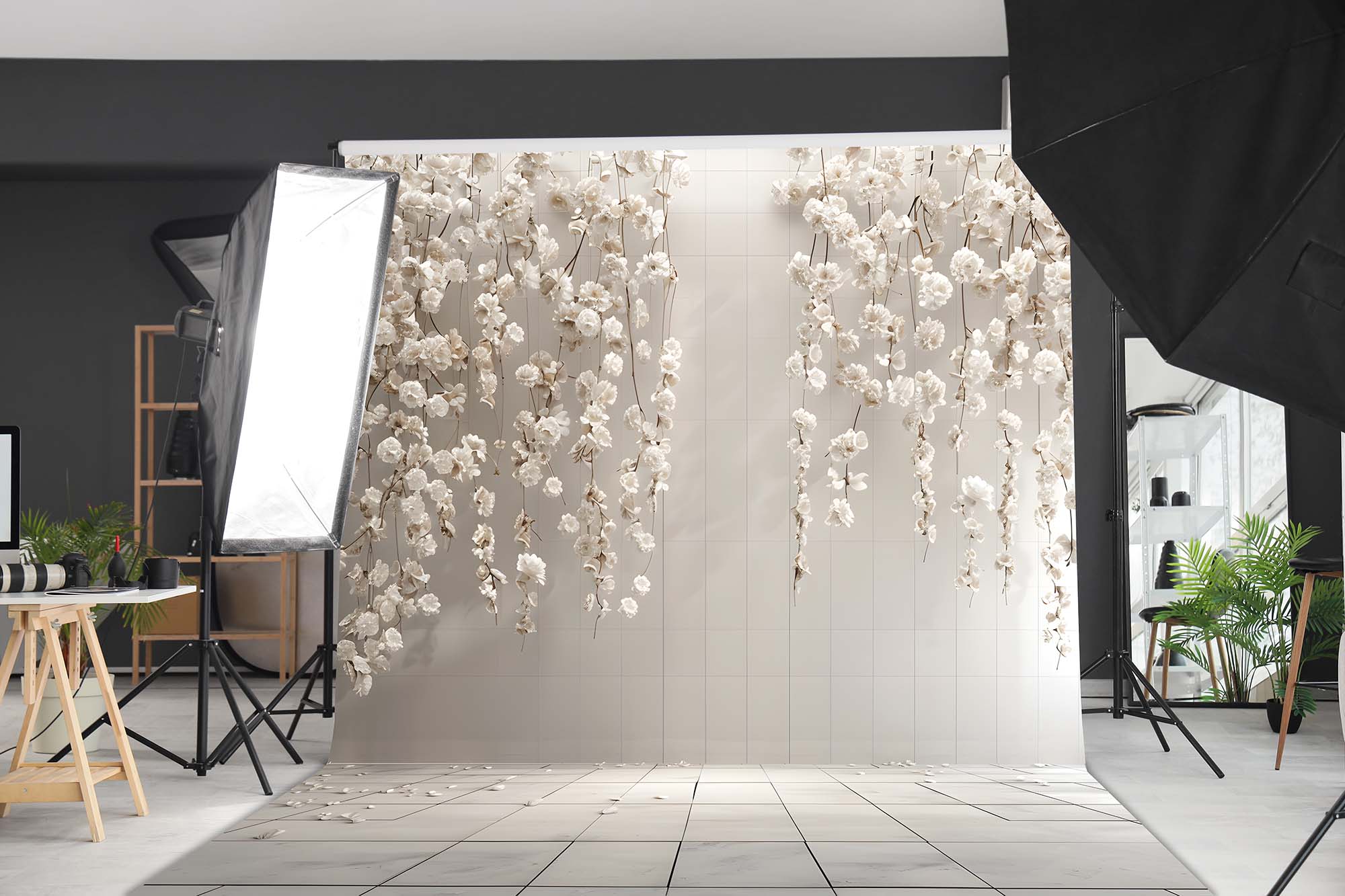 بکدراپ پارچه ای طرح گل
