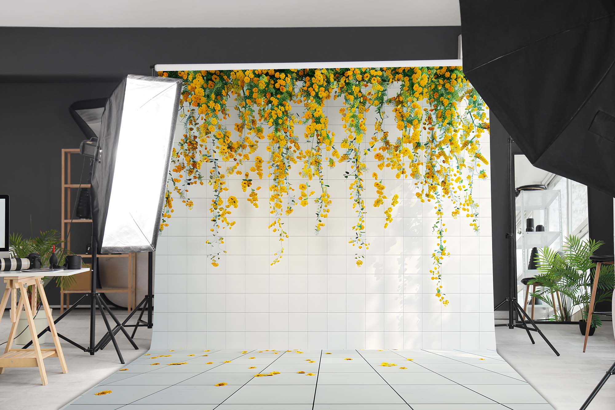 بکدراپ پارچه ای طرح گل